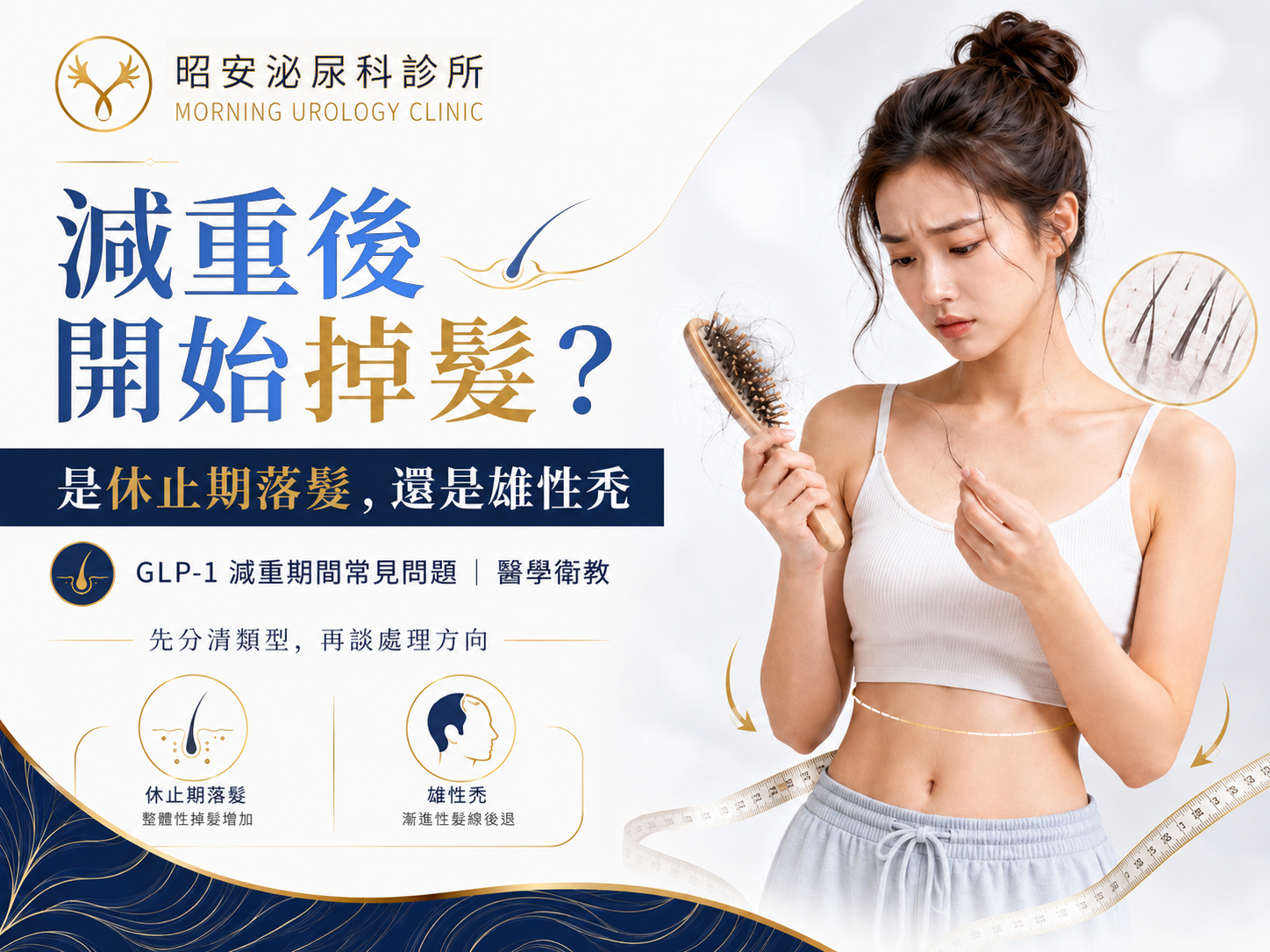 減重之後開始掉髮：是休止期落髮還是雄性禿？｜台中昭安泌尿科