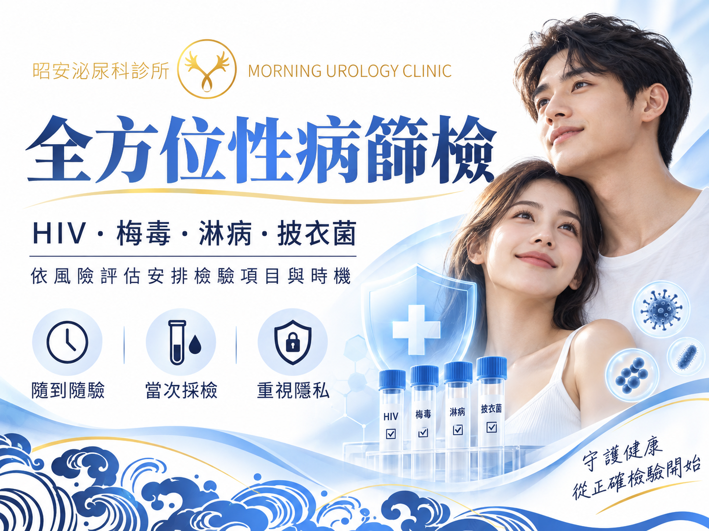 台中性病檢查｜愛滋、梅毒、淋病、披衣菌費用與多久驗一次｜昭安泌尿科