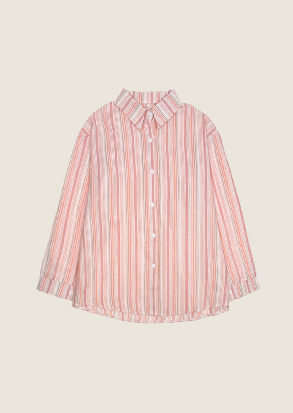 質感彩色條紋襯衫-粉