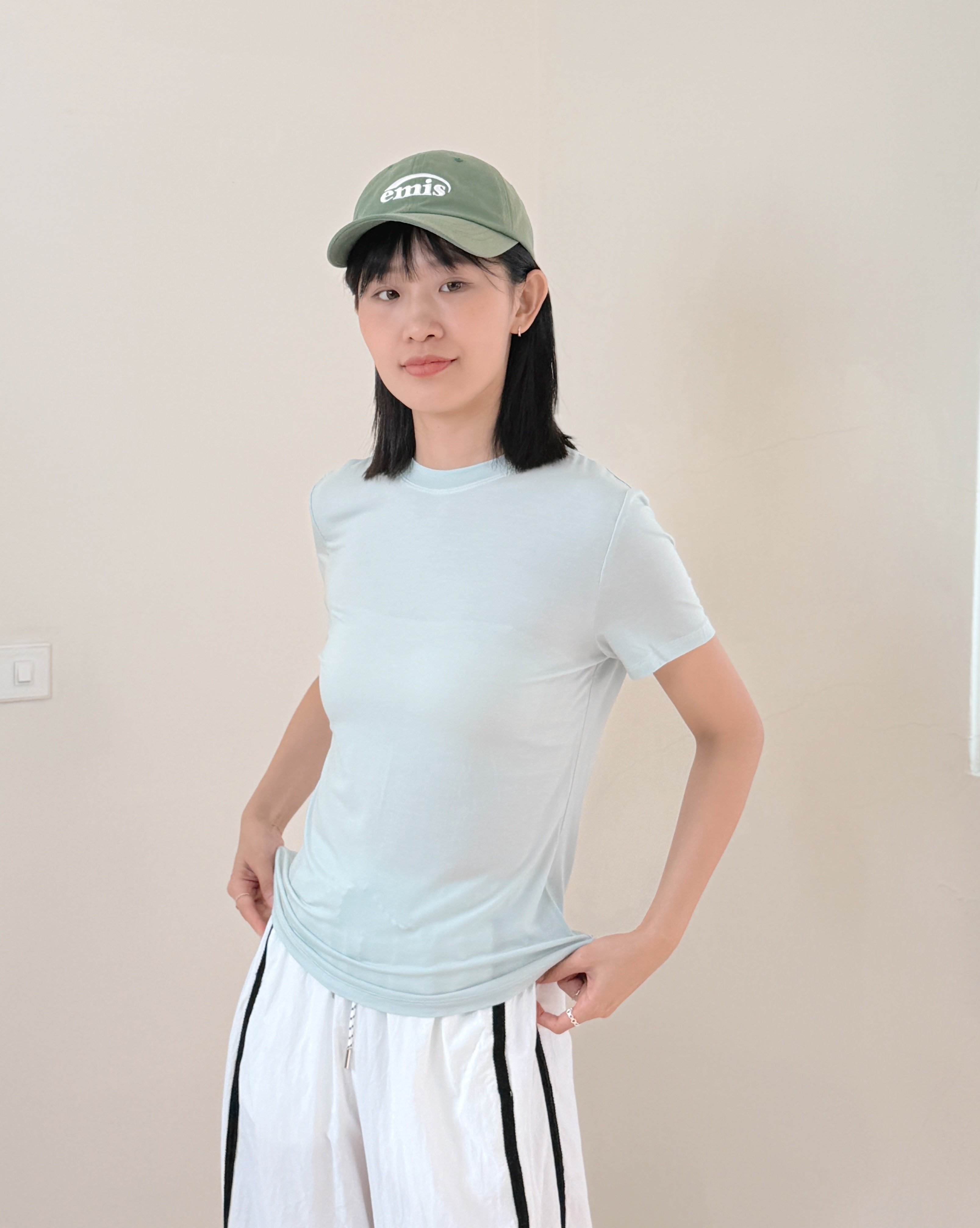 Q彈天絲基礎tee-藍