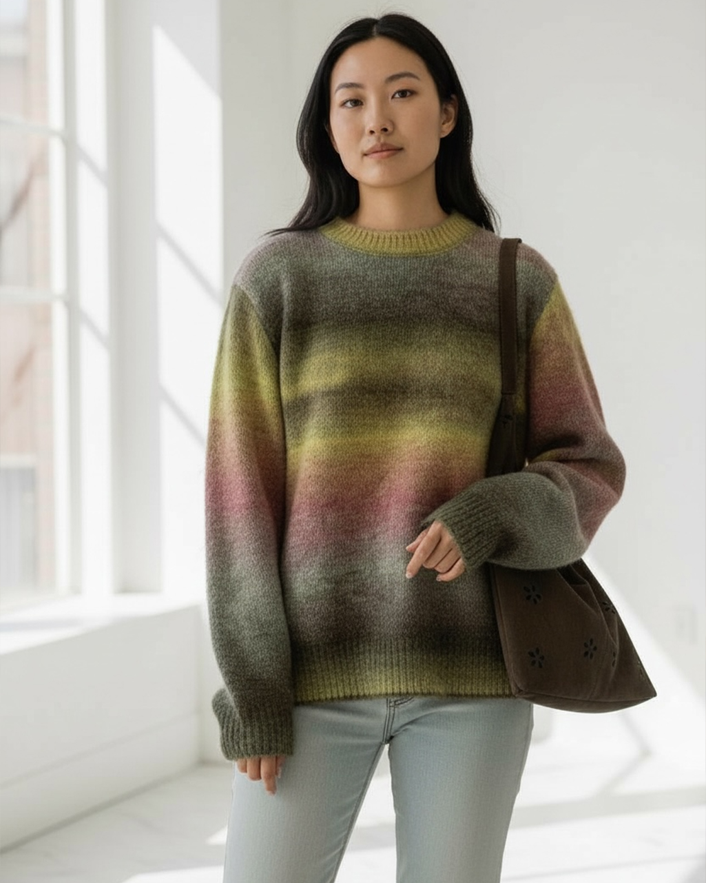 復古色調暈染毛衣
