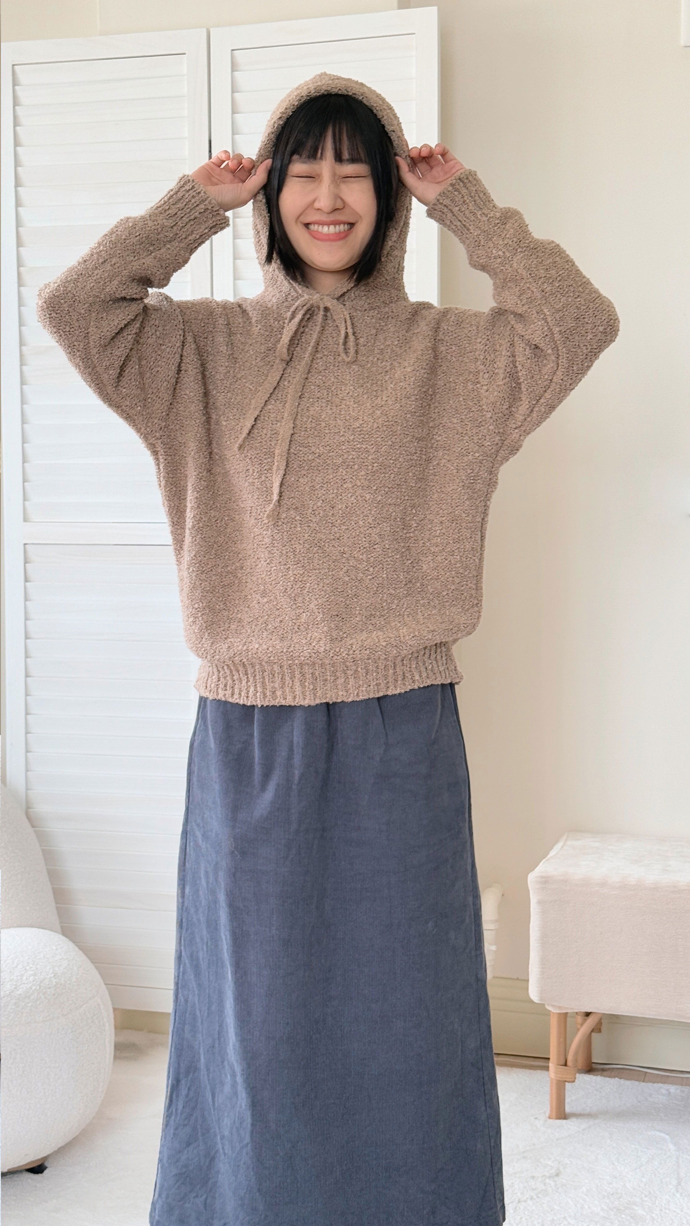 圈圈連帽針織上衣