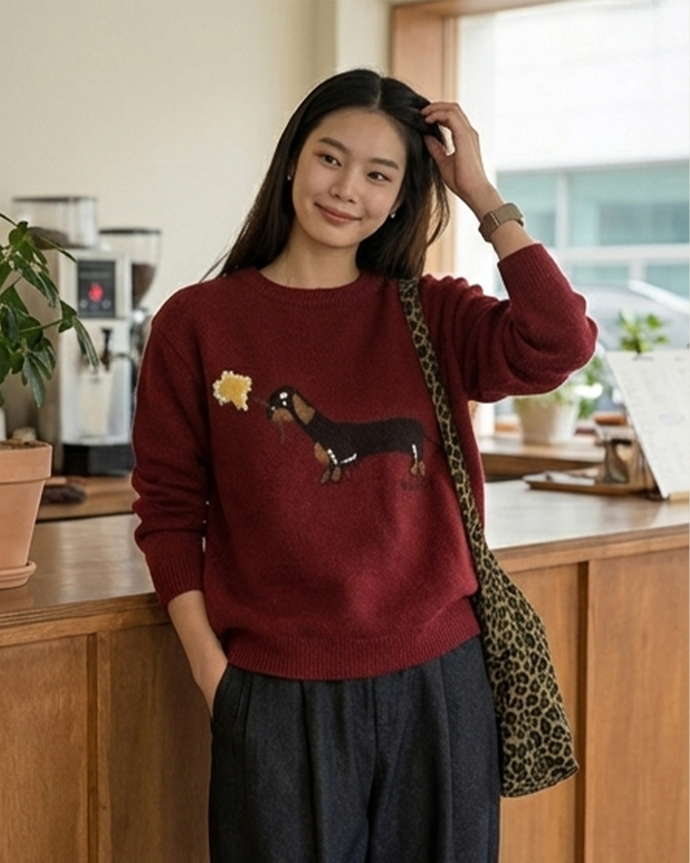 臘腸狗狗毛衣-紅