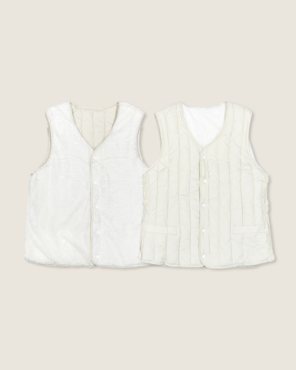 2way壓線口袋背心-杏