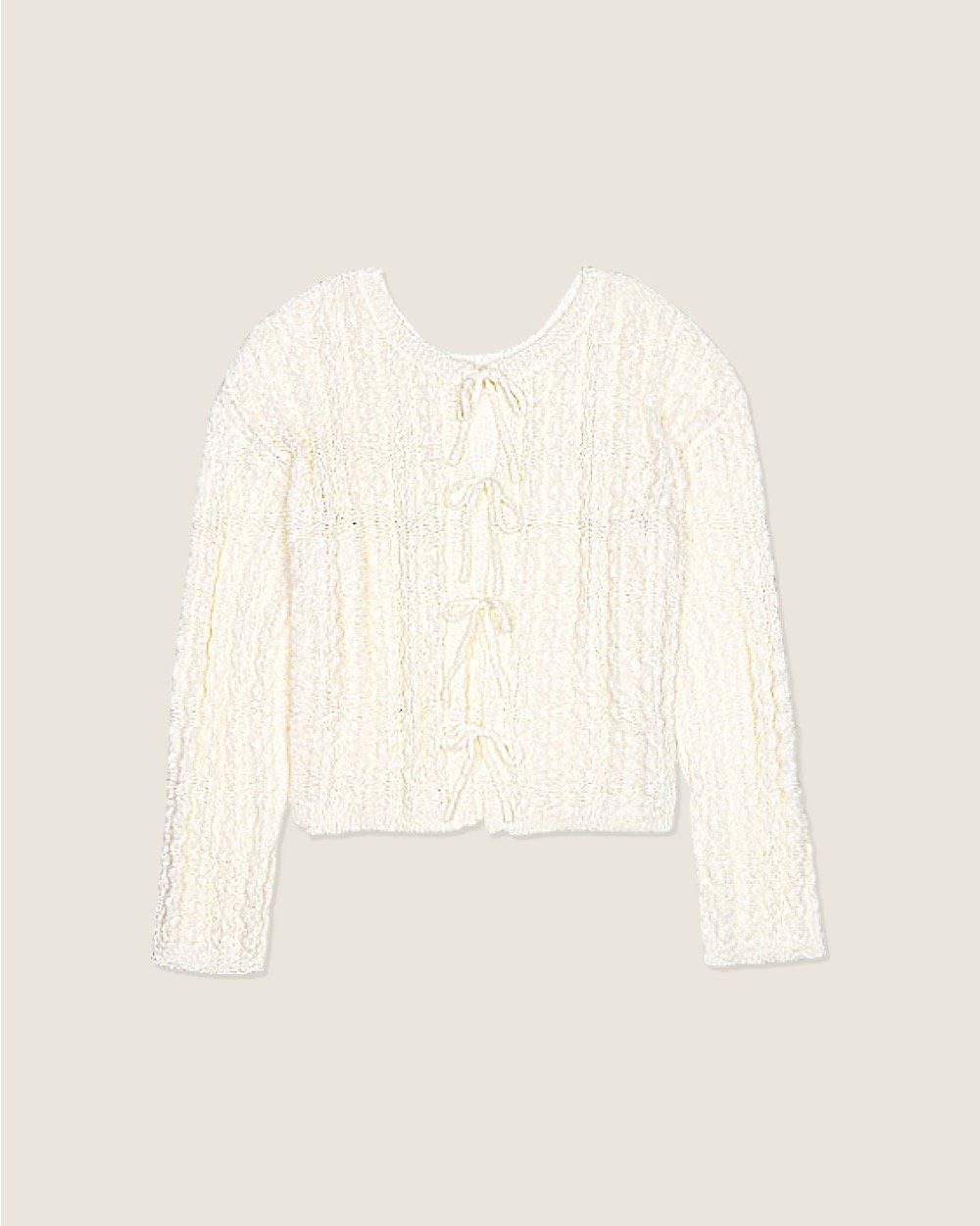 witharch前後穿綁帶開襟衫-杏