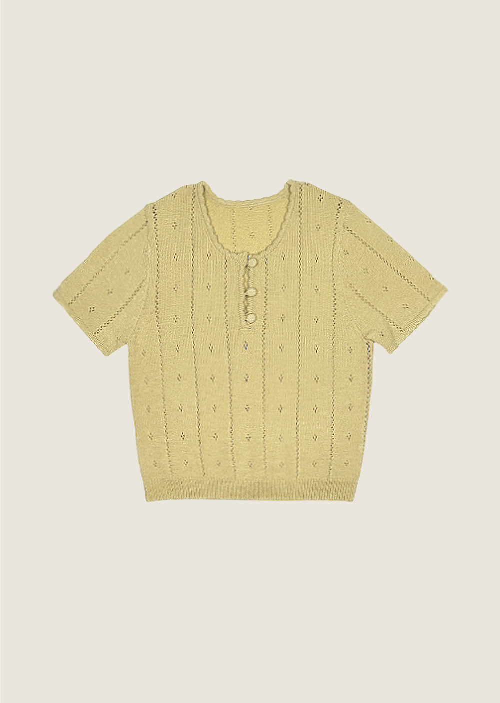 法式紋理針織衫-黃