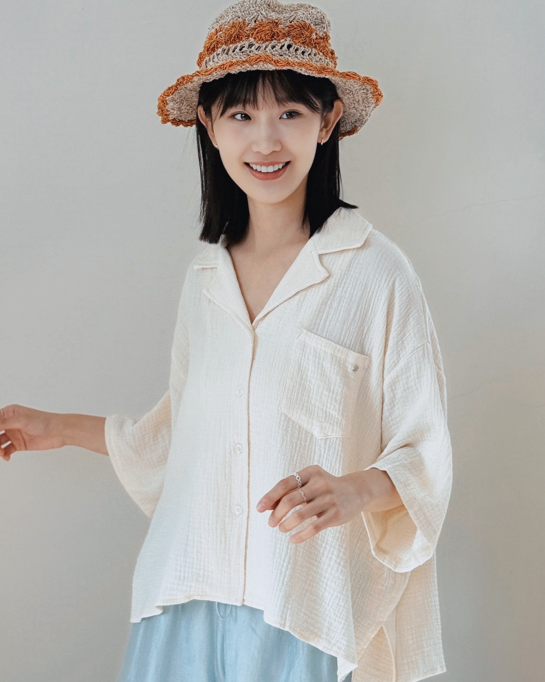 witharch-法式古巴襯衫-杏