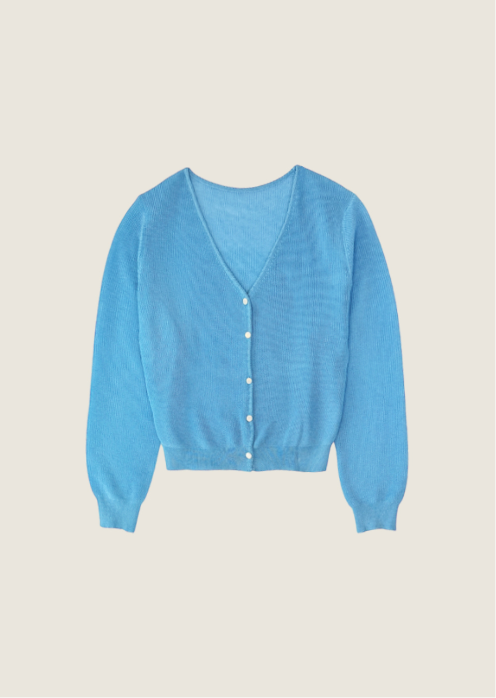 細膩柔滑開襟衫-藍