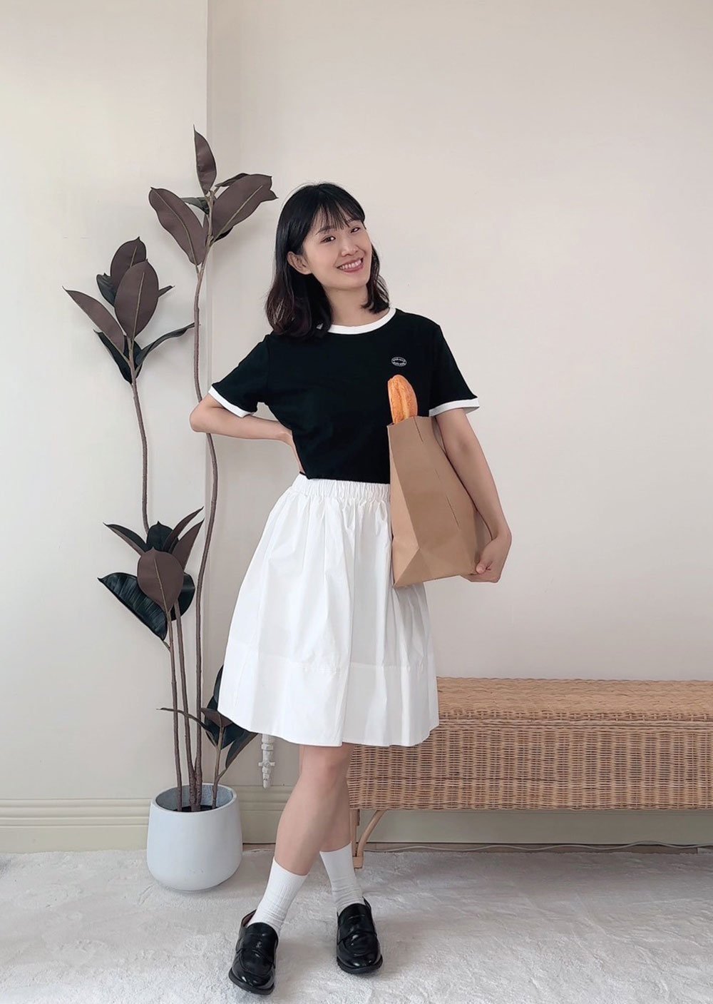 witharch撞色邊基礎Tee
