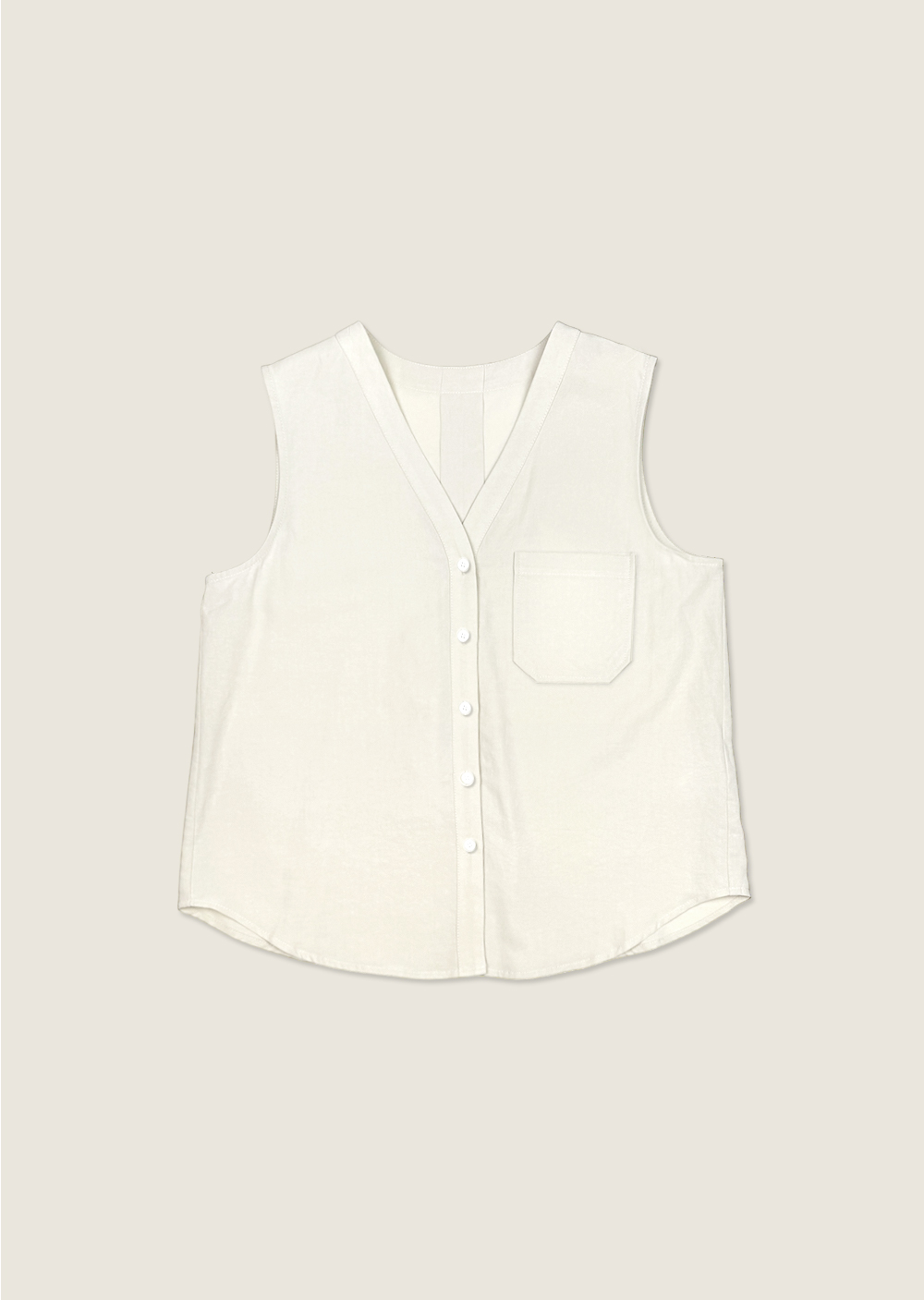 霧光V領美肩背心