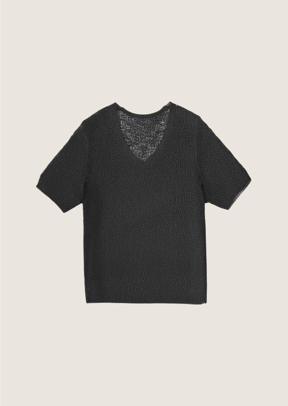 涼感V領針織上衣