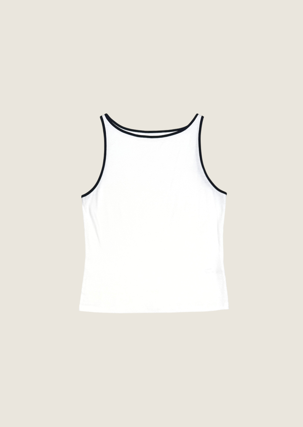 撞色寬領百搭背心-杏