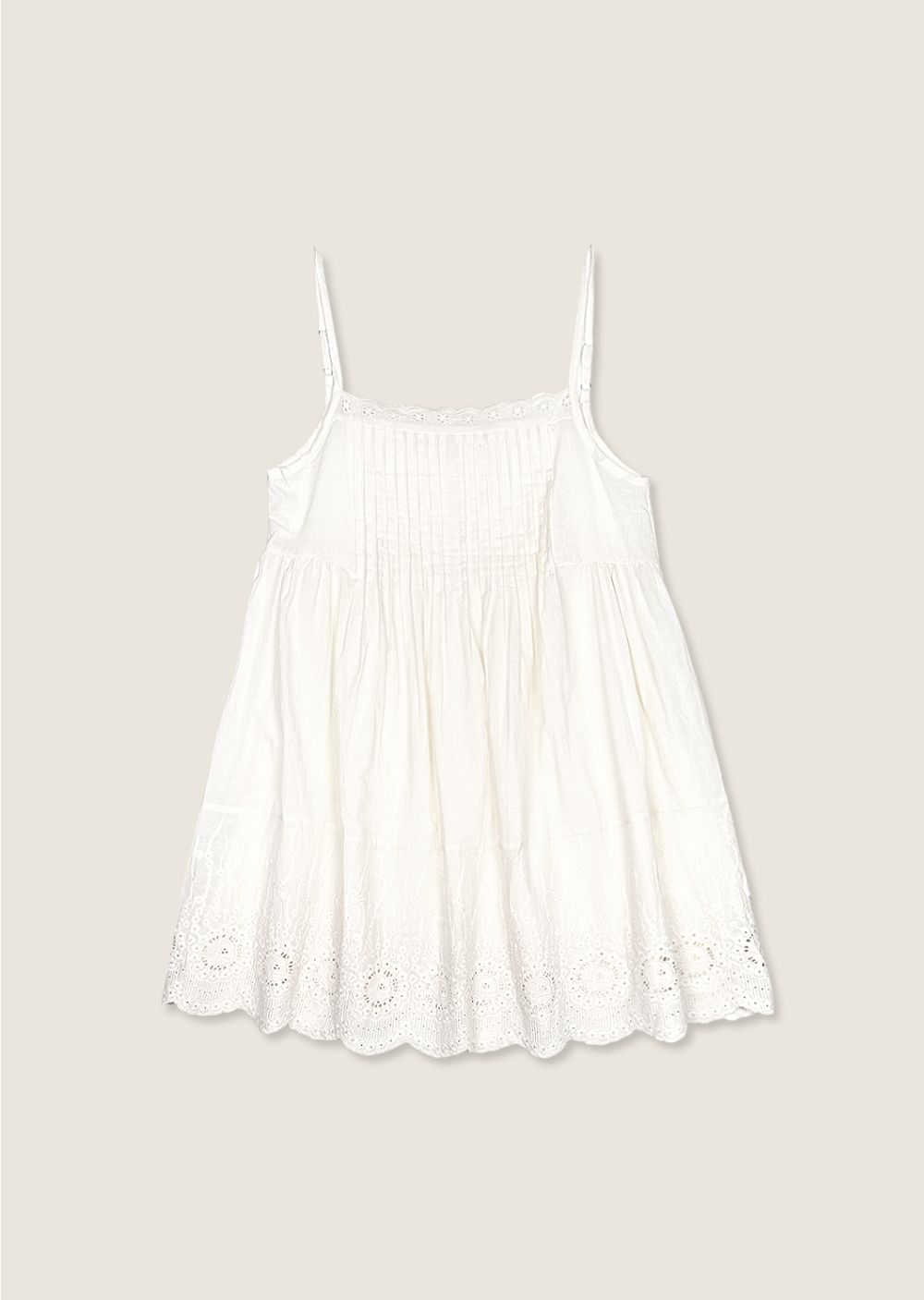 夏日壓線布蕾絲背心