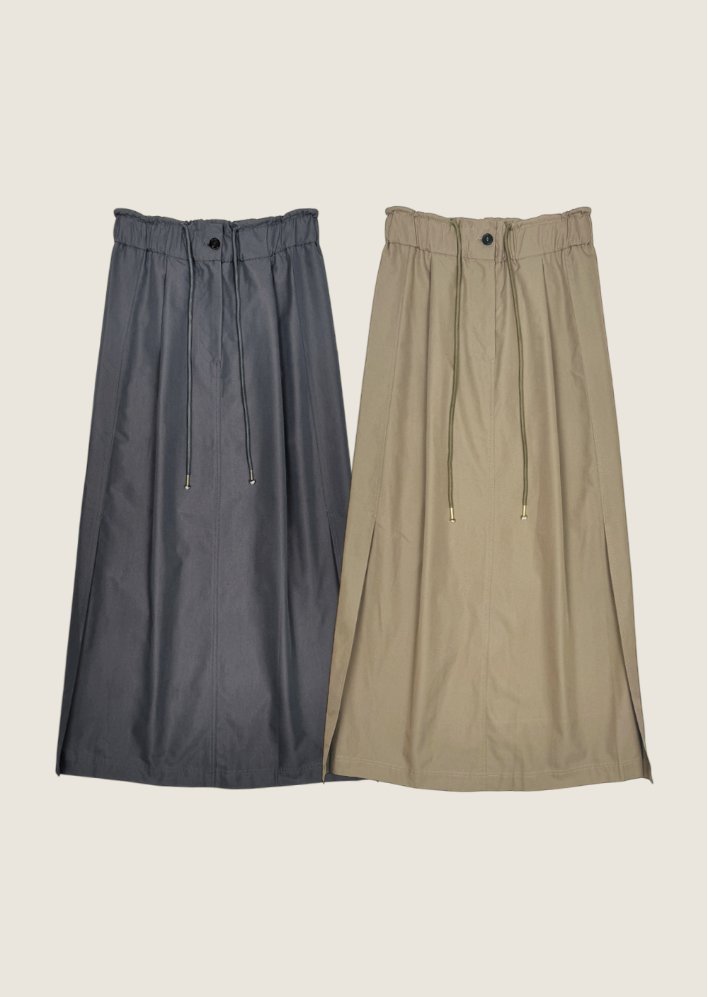 韓國純棉側開衩長裙