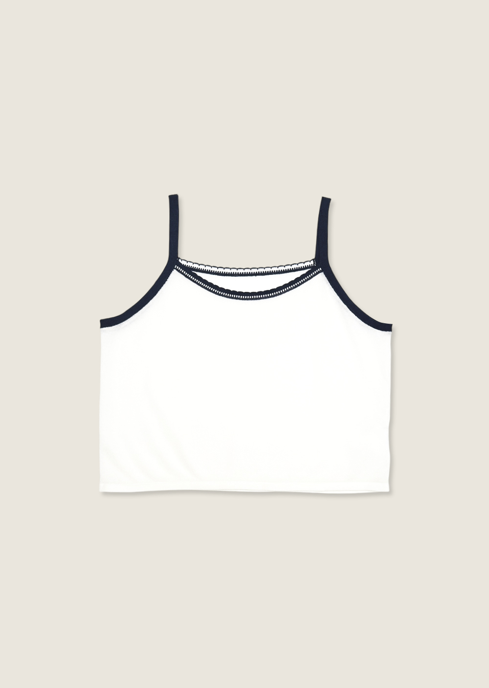 亞麻撞色背心-杏