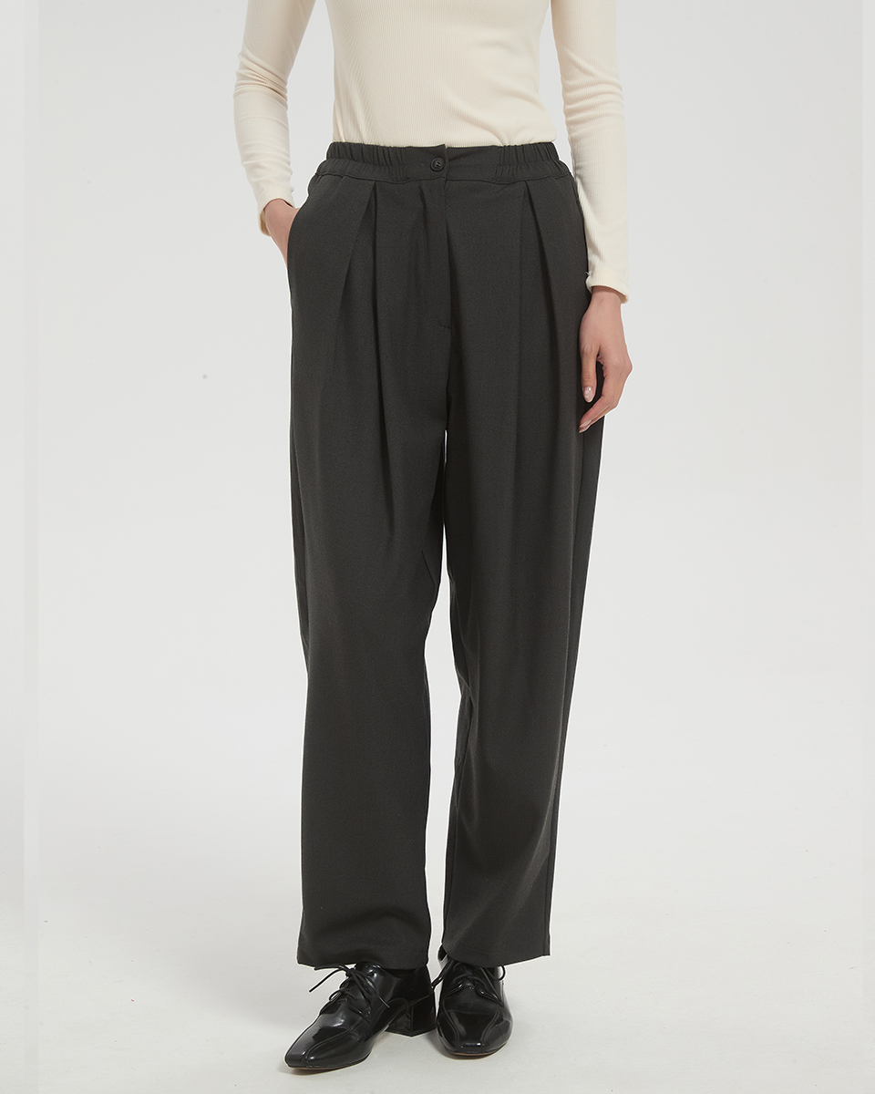 witharch軟料西裝褲-深灰