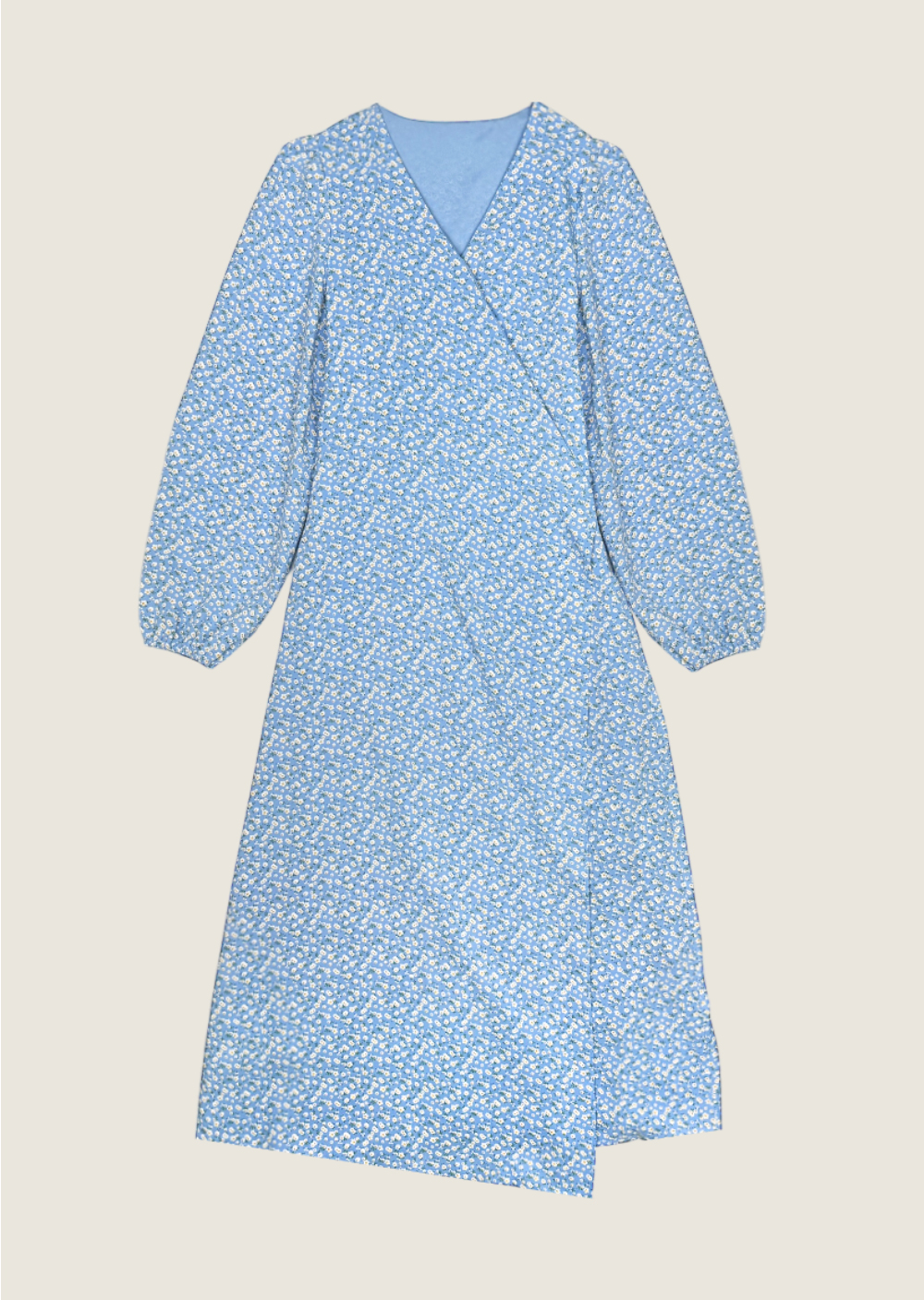 V領碎花收腰洋裝