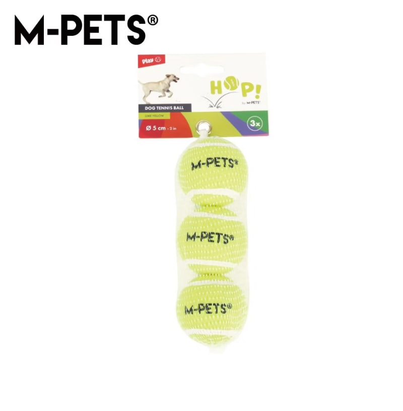M-PETS犬用網球玩具 3入-黃色