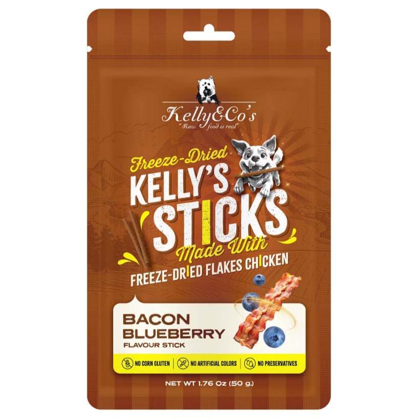 Kelly&Co's 凱莉廚房 雞肉藍莓凍乾肉條-牛肉培根風味 1.76oz(50g)