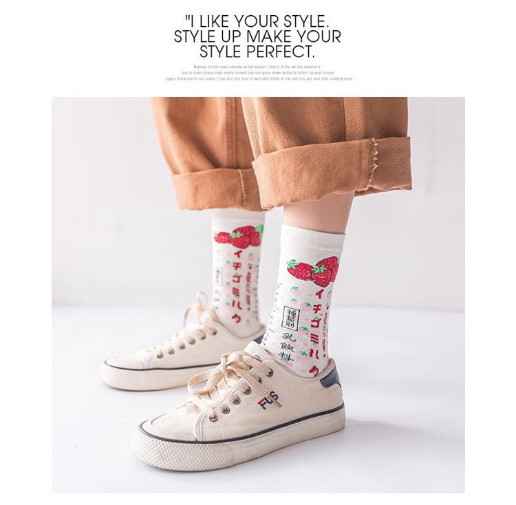 日系卡通  中筒街頭休閒 百搭潮襪  64