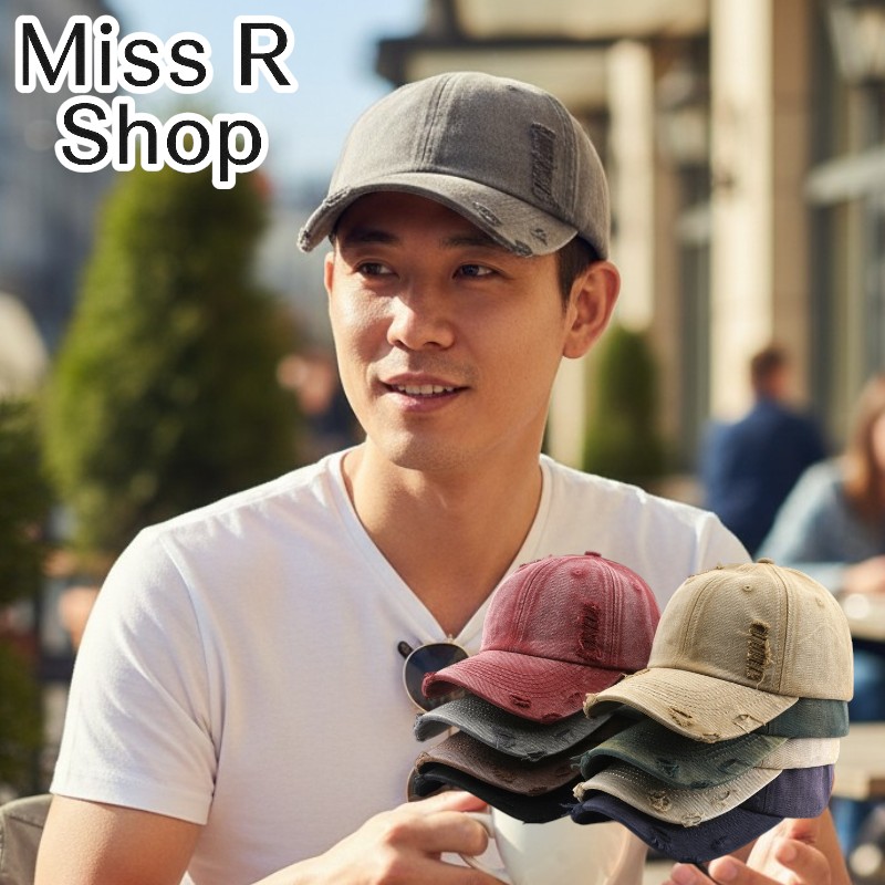 美式復古 水洗 磨邊破洞 棒球帽 韓系街頭 顯臉小 軟頂鴨舌帽 個性情侶帽 遮陽帽 帥氣 百搭  n60039