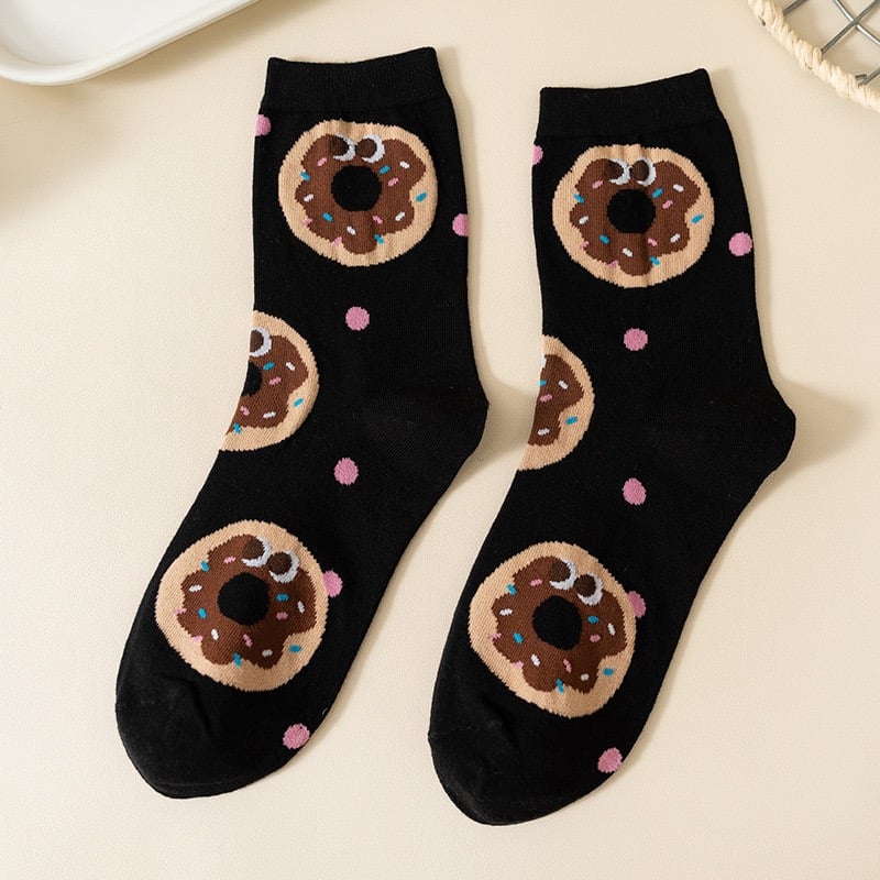 美食棉襪中筒襪 可愛個性創意韓版襪   95