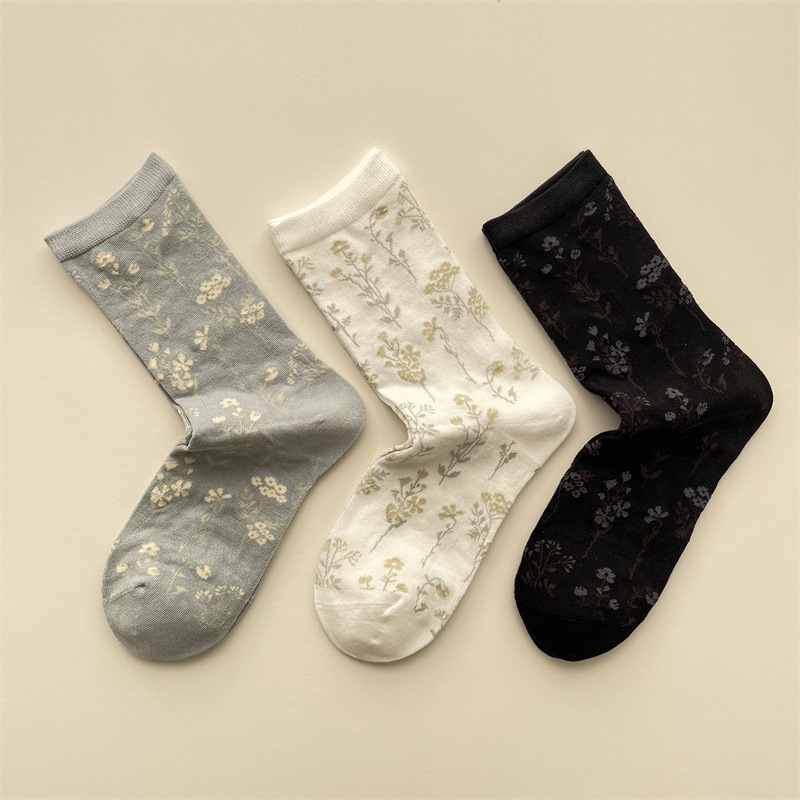 春夏小清新碎花中筒襪  35