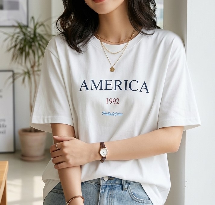 美式復古 AMERICA 字母 短袖T恤 韓系日系 純棉透氣 寬鬆顯瘦 韓感 簡約百搭 n60009