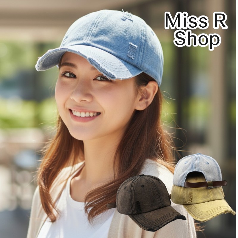 美式復古 水洗丹寧 磨邊破洞 棒球帽 韓系街頭 顯臉小 軟頂鴨舌帽 遮陽帽 帥氣 ins百搭 男生女生 n60040