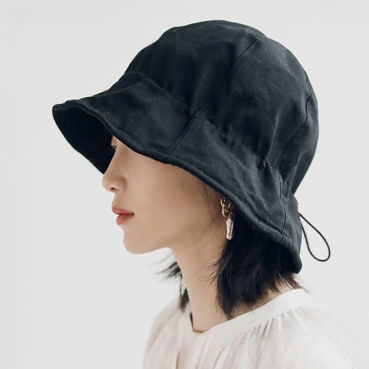 MISSRSHOP 韓系可折疊漁夫帽 女生防曬遮陽帽 大帽簷抽繩帽 百搭小臉 春夏太陽帽 n265014