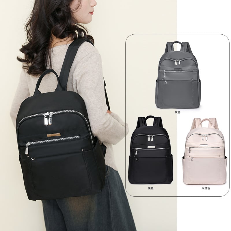 純色時尚 休閒百搭雙肩包 簡約潮流輕便後背包 401