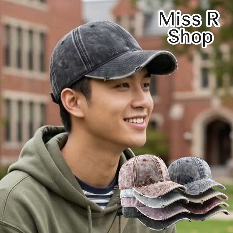 日系復古 破洞做舊 純色 鴨舌帽 棒球帽 戶外 出行 防曬 遮陽帽 百搭 潮流 n60037