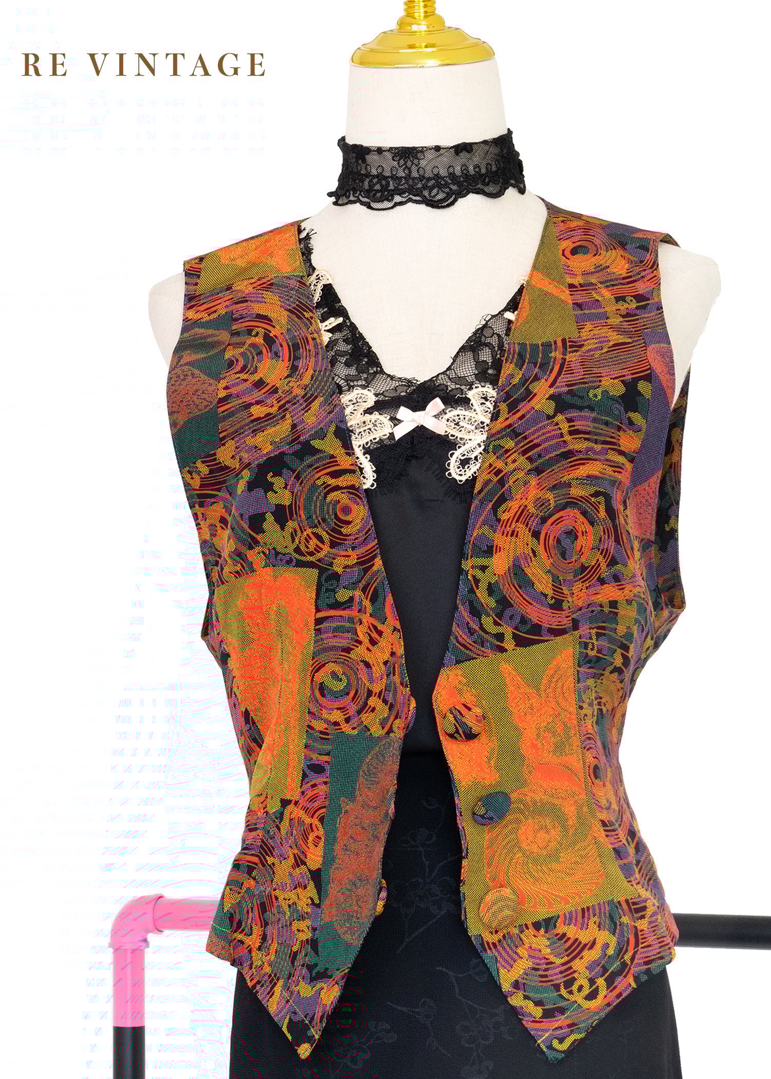 霓虹橘異象聲波迷宮背心