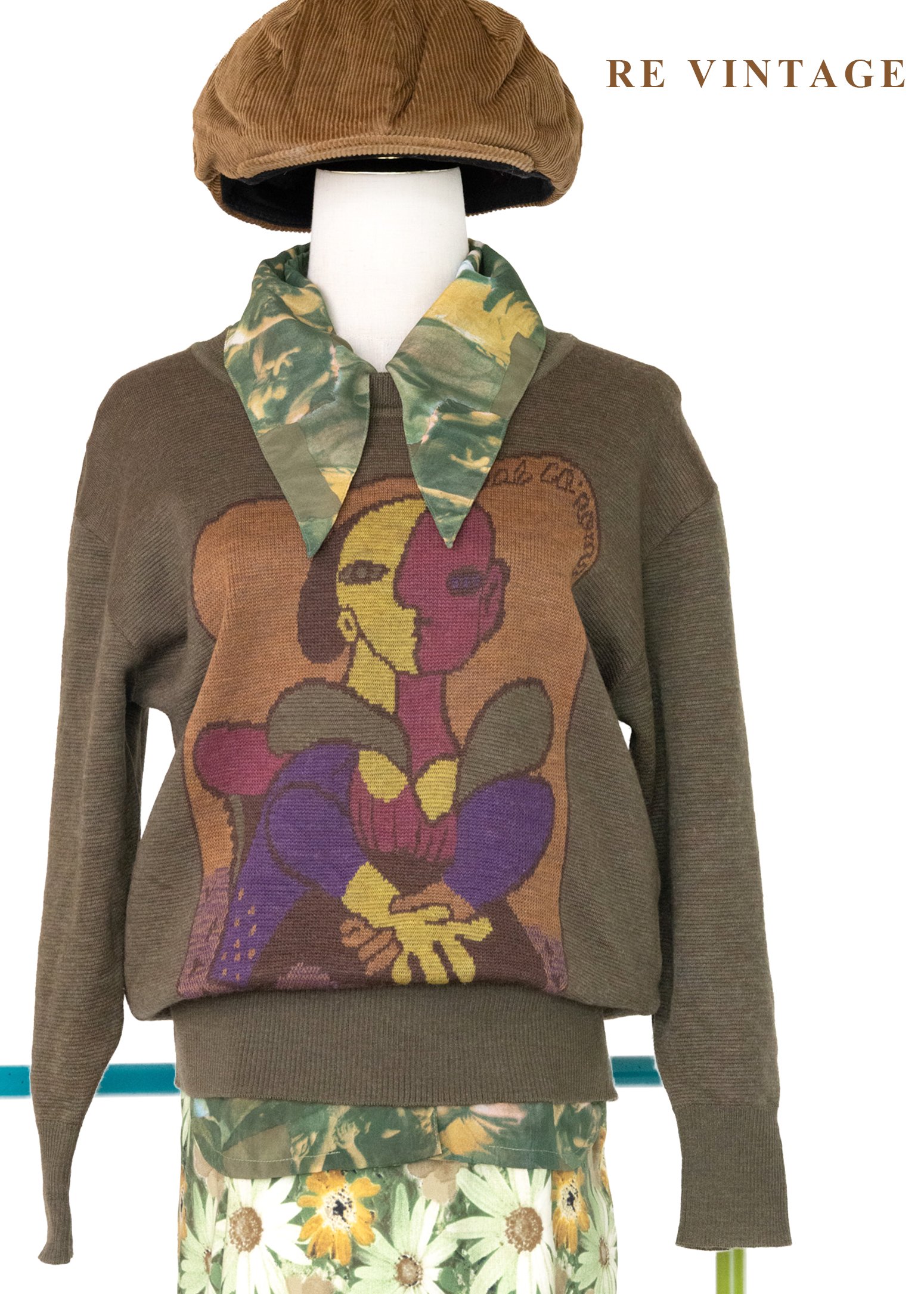 日本製 - 畢卡索結構肖像畫針織毛衣