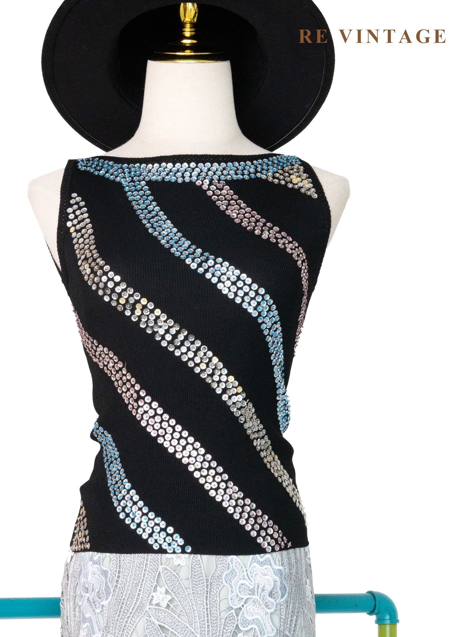 霓虹城市電流心跳針織背心