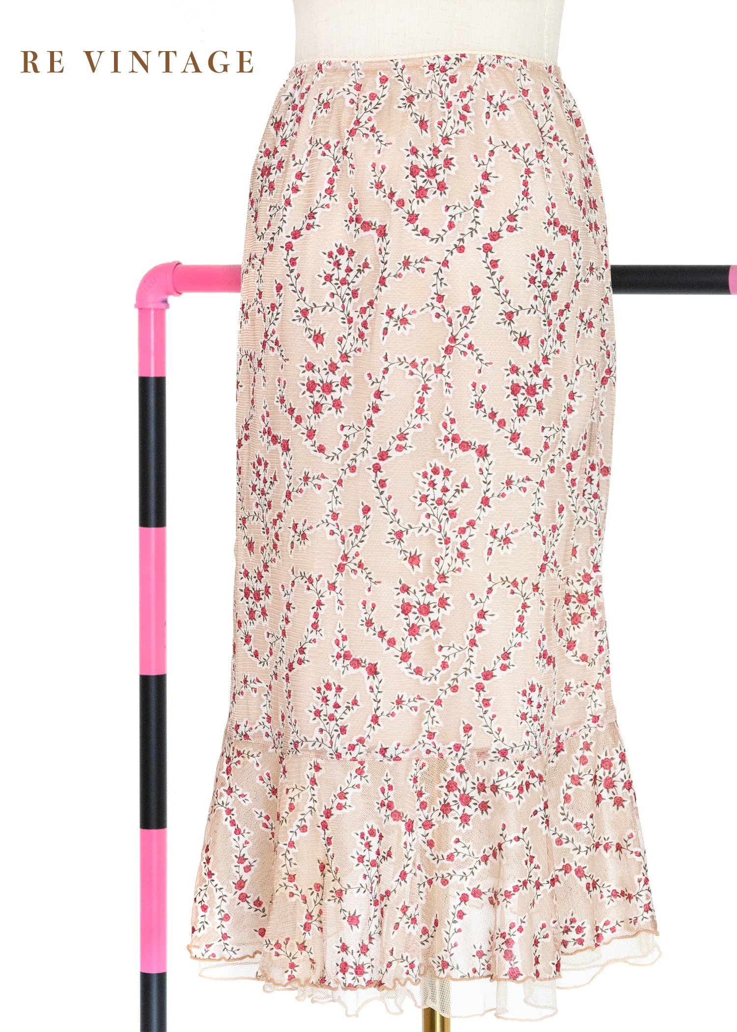 Ivory Cream  迷你玫瑰花及膝短裙（20-30"）