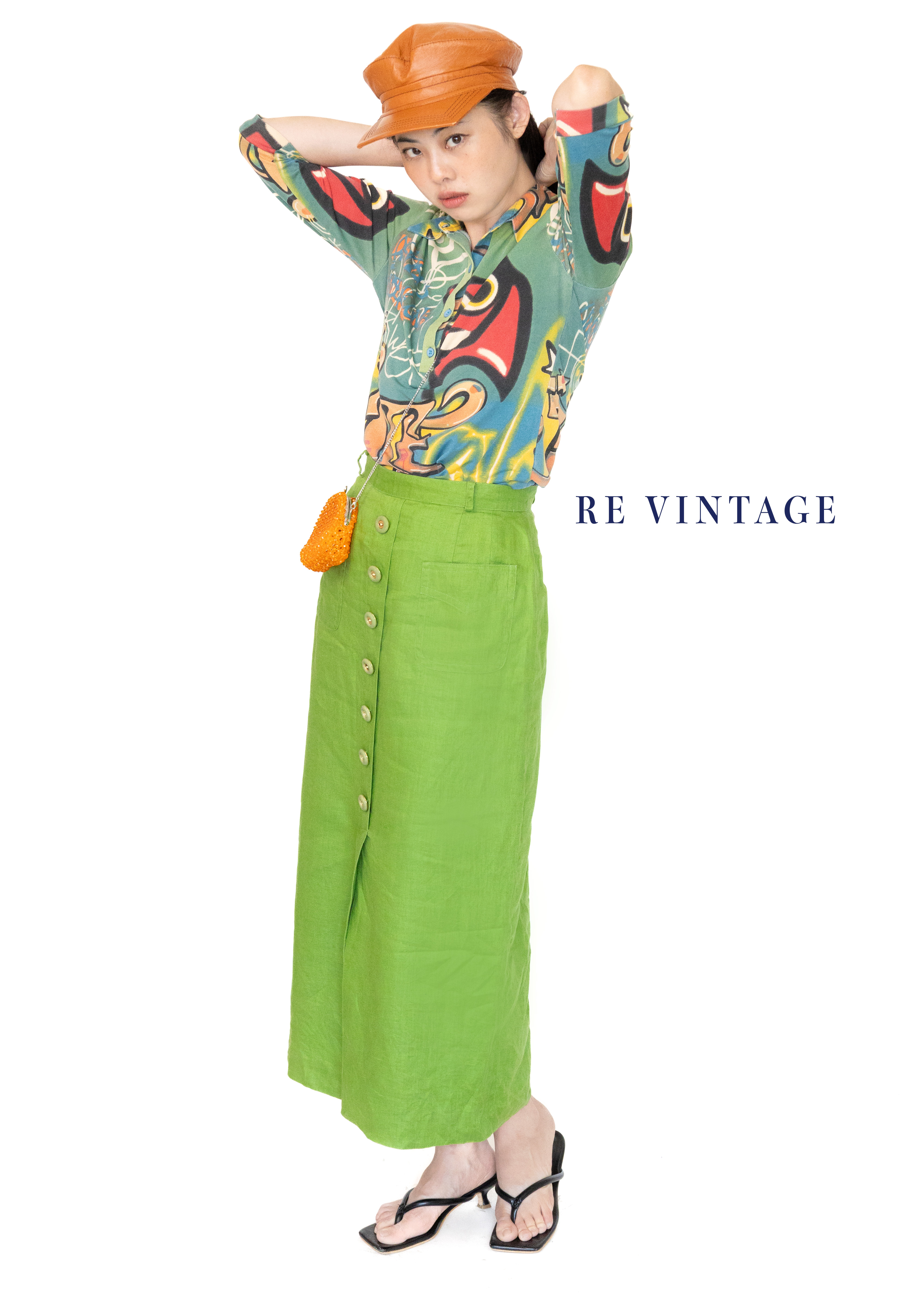 超級美の青草綠輕薄棉質長裙