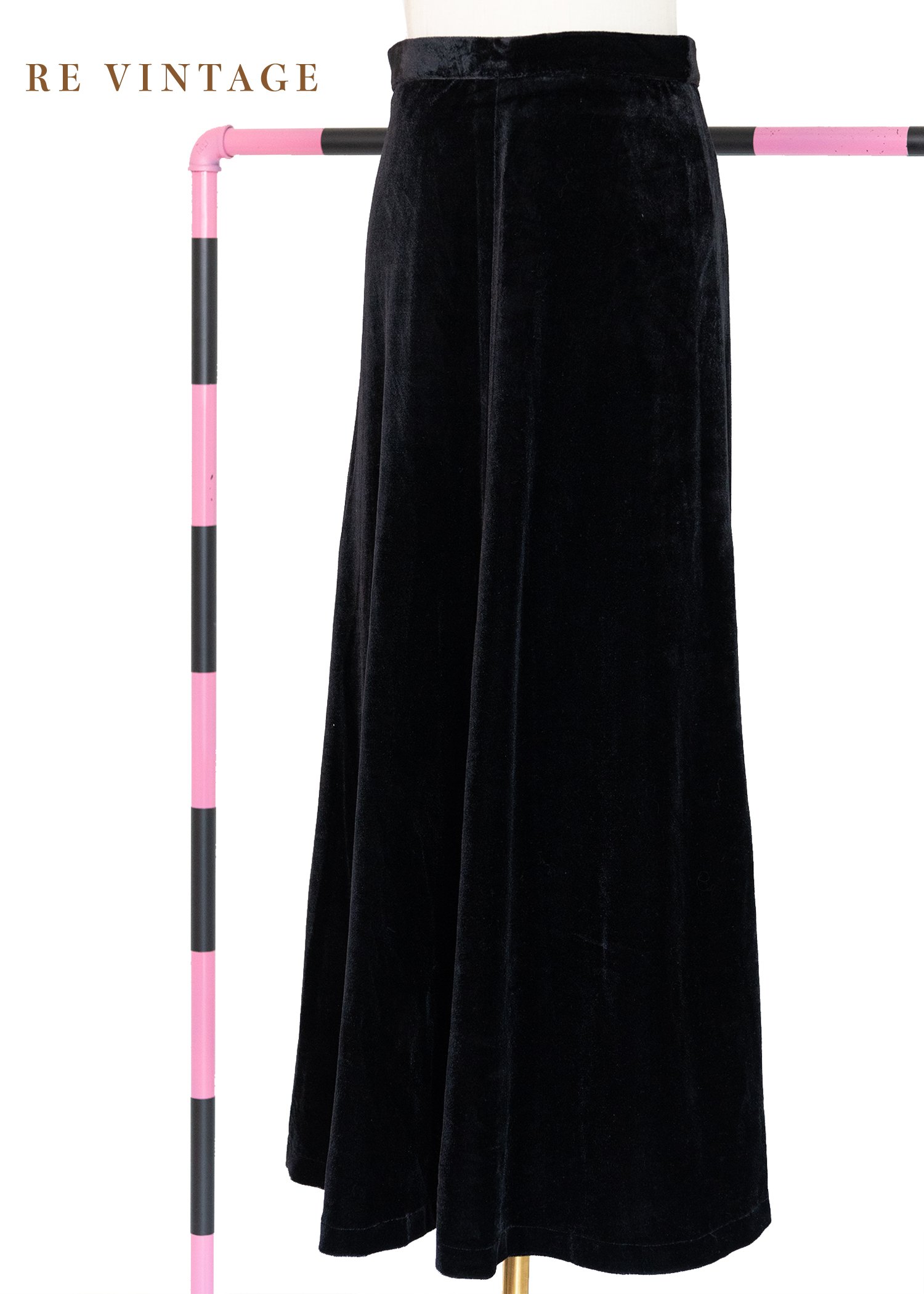 氣質單品 - 黑色衣櫃穿搭必備絨布裙裙（26"）