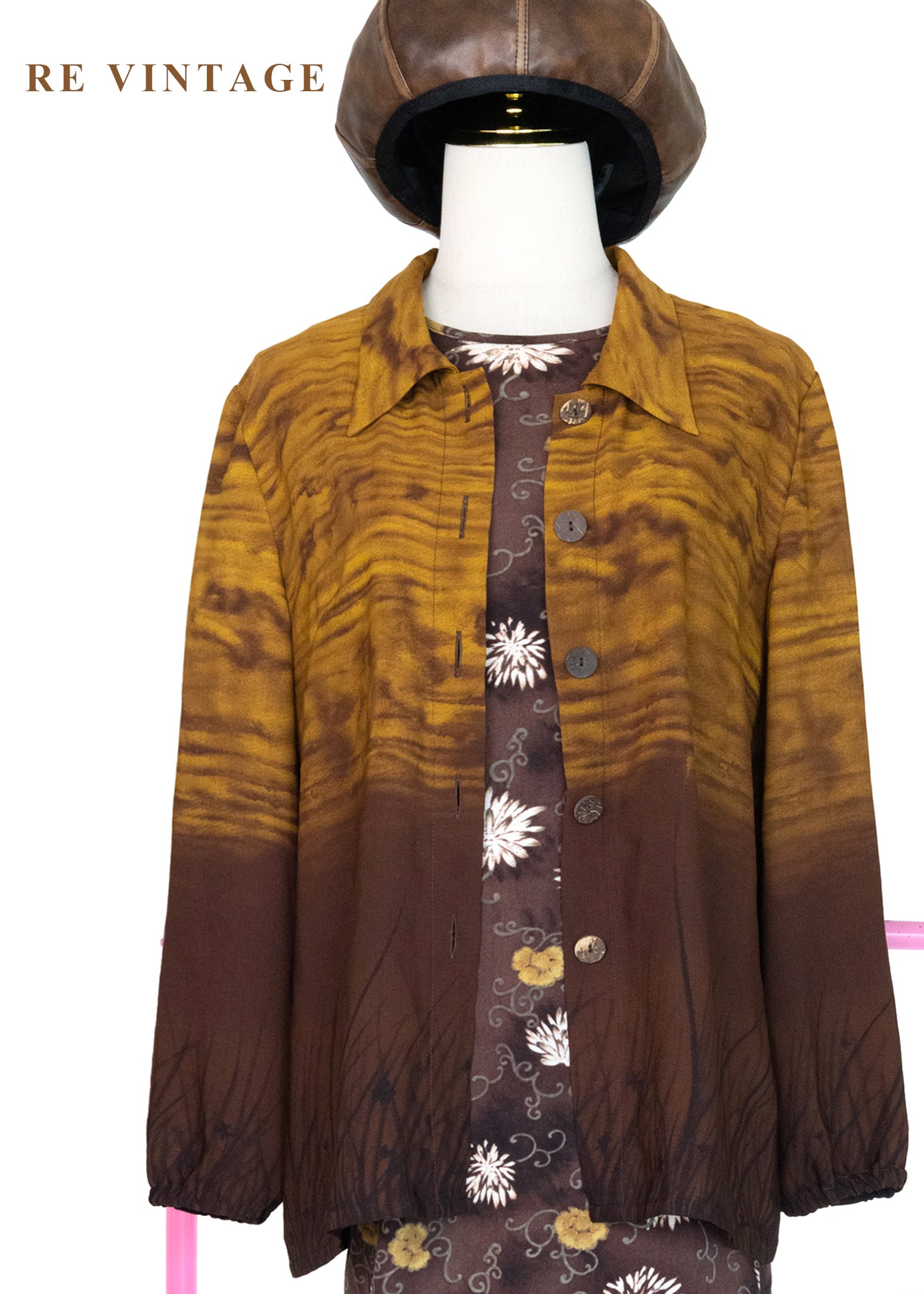 曠野湖邊焦糖黃漸層暈染上衣