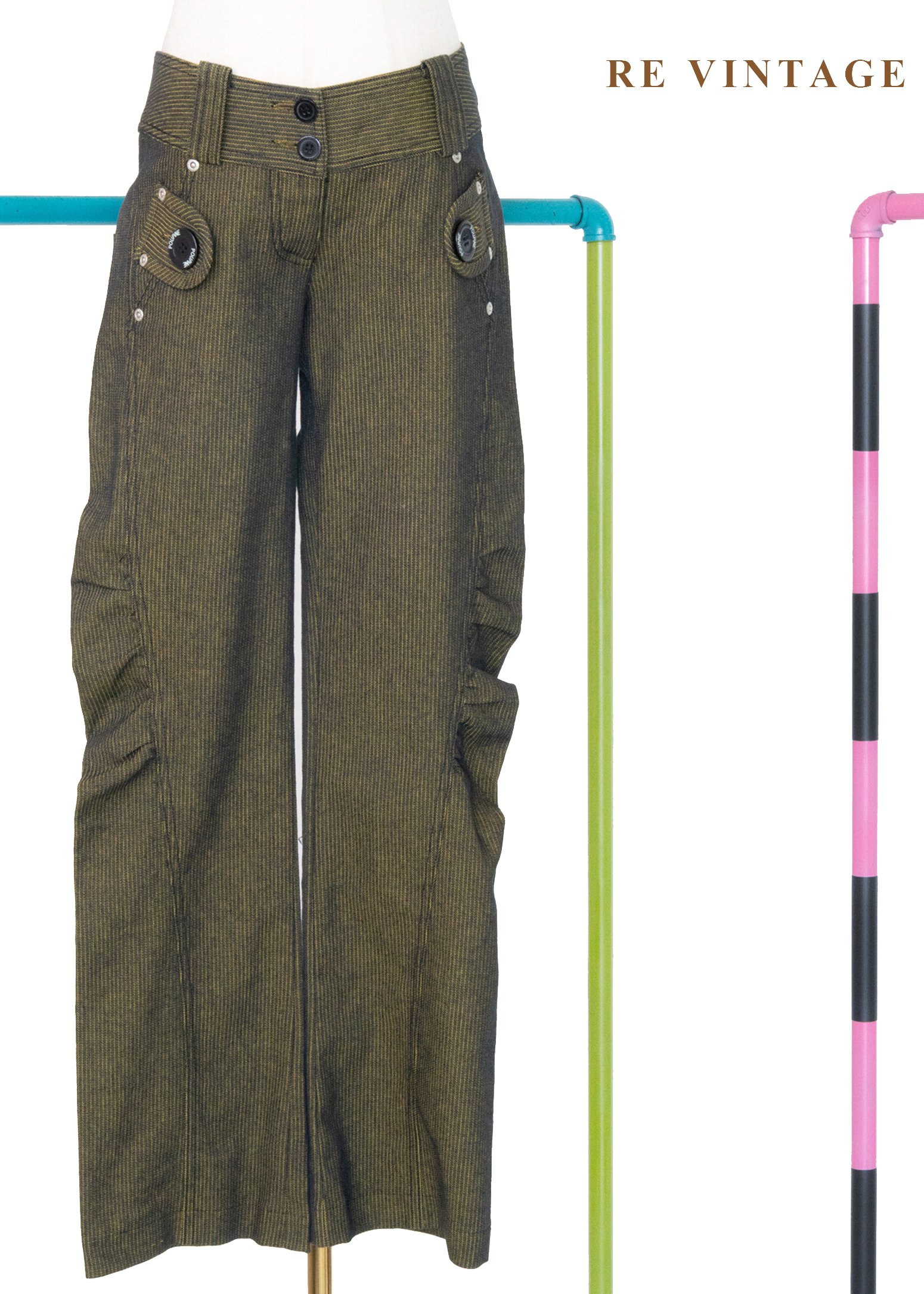 黃光行星軌道低腰長褲