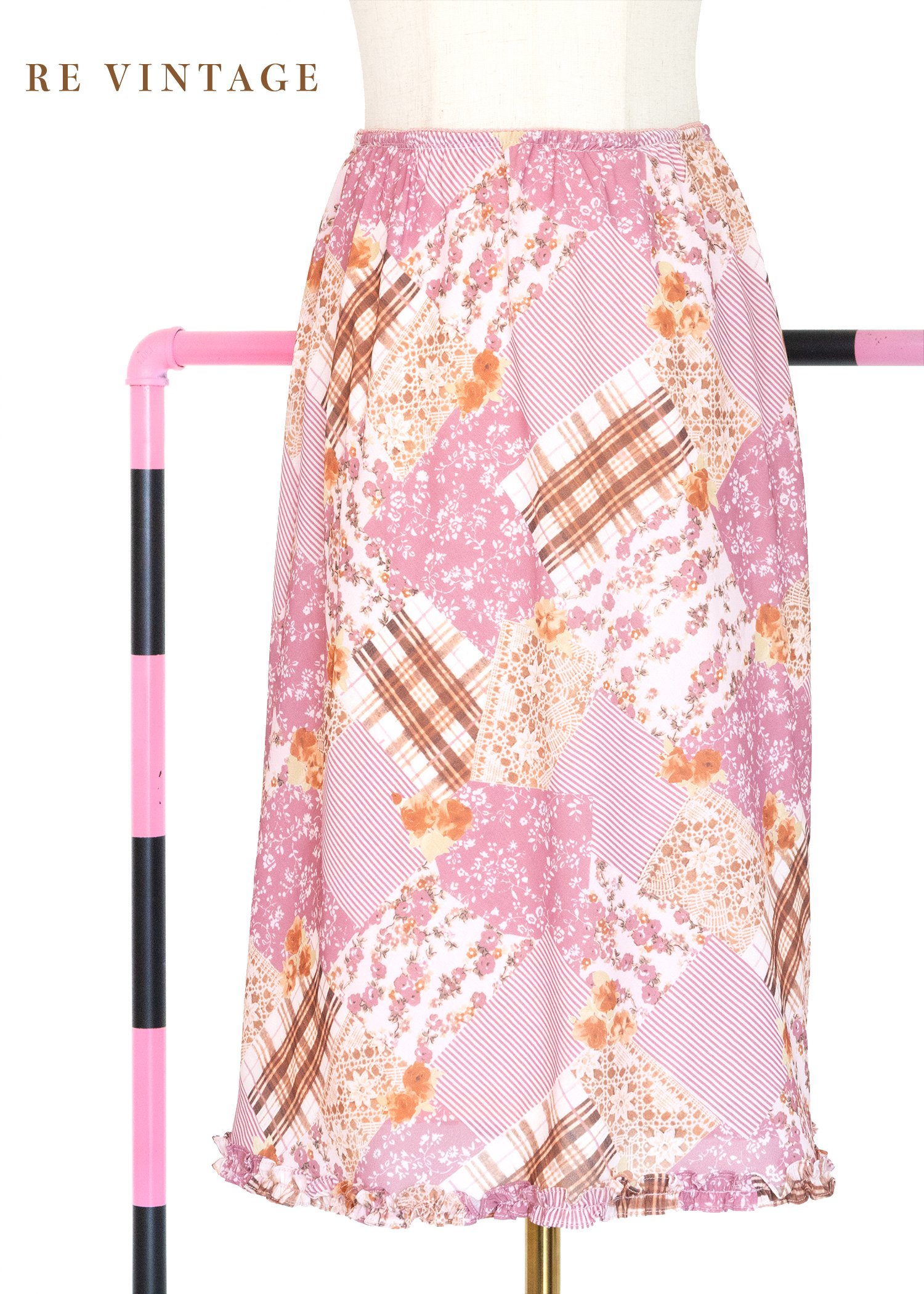 如夢如幻的拼布花紋雪紡裙裙（22-31"）