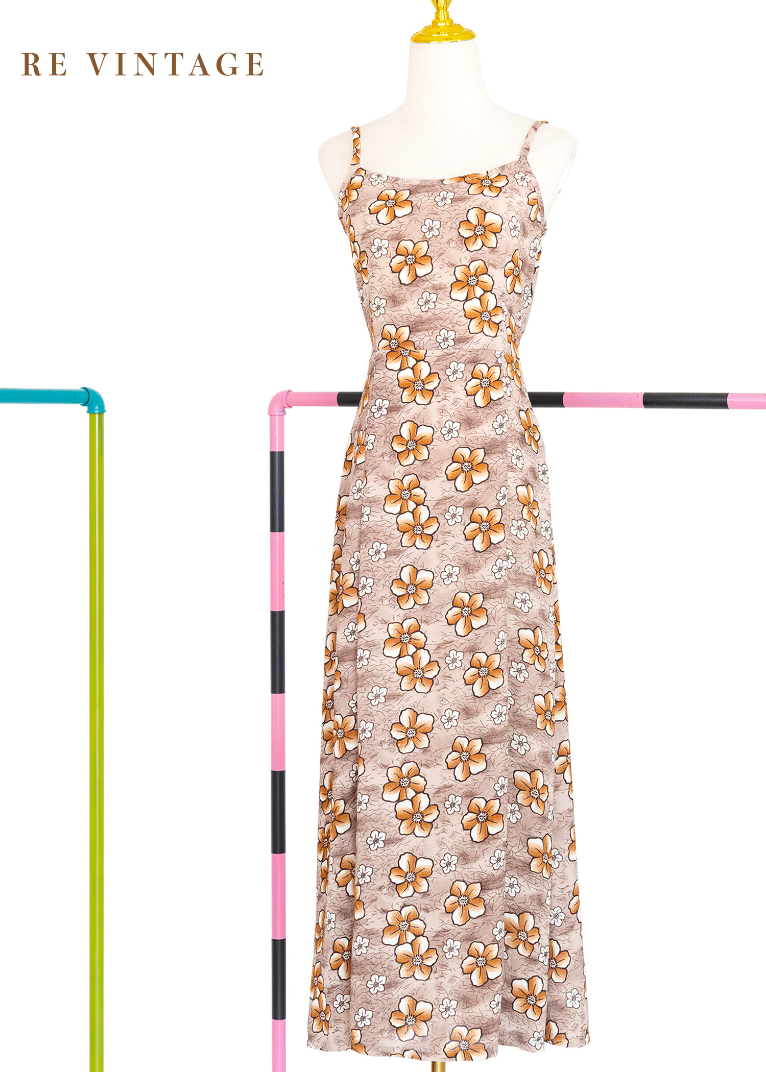 Maple Sugar 色花花們細肩帶長洋裝