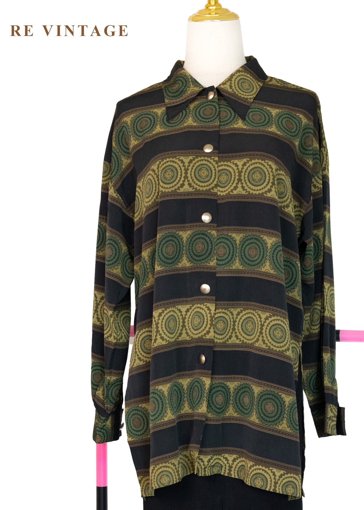 宇宙輪轉迷幻圖騰長版襯衫