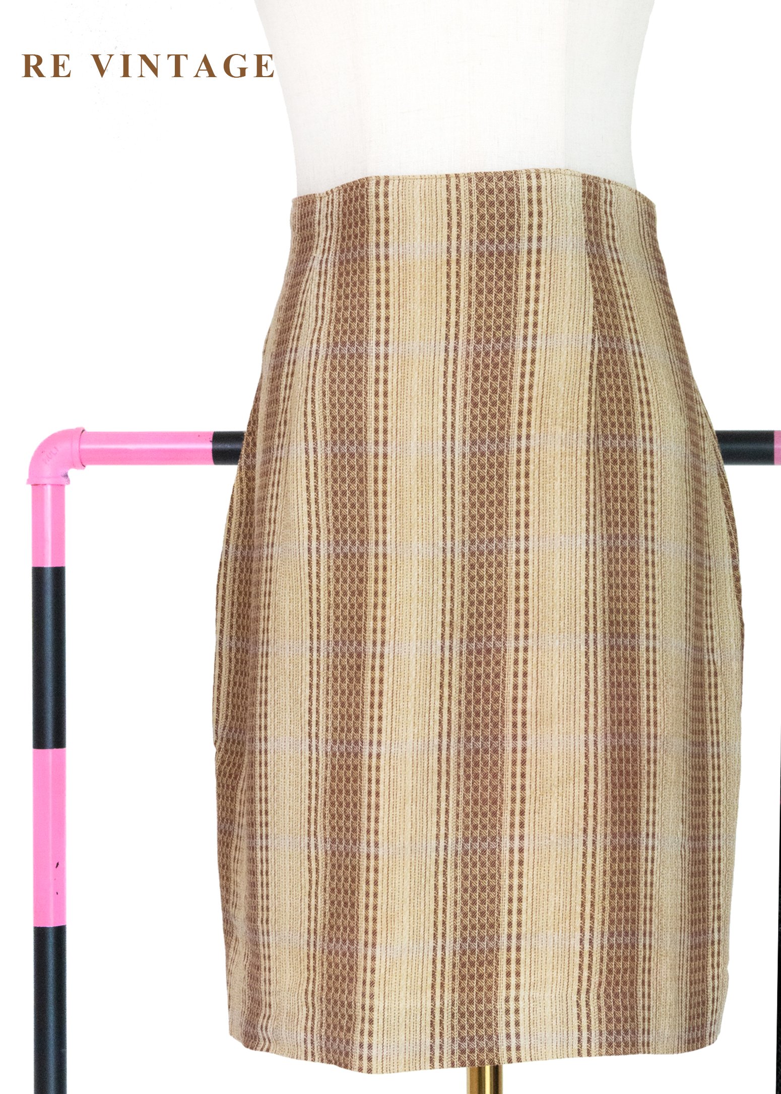 麥田裡的守望者編織條紋窄裙（26"）