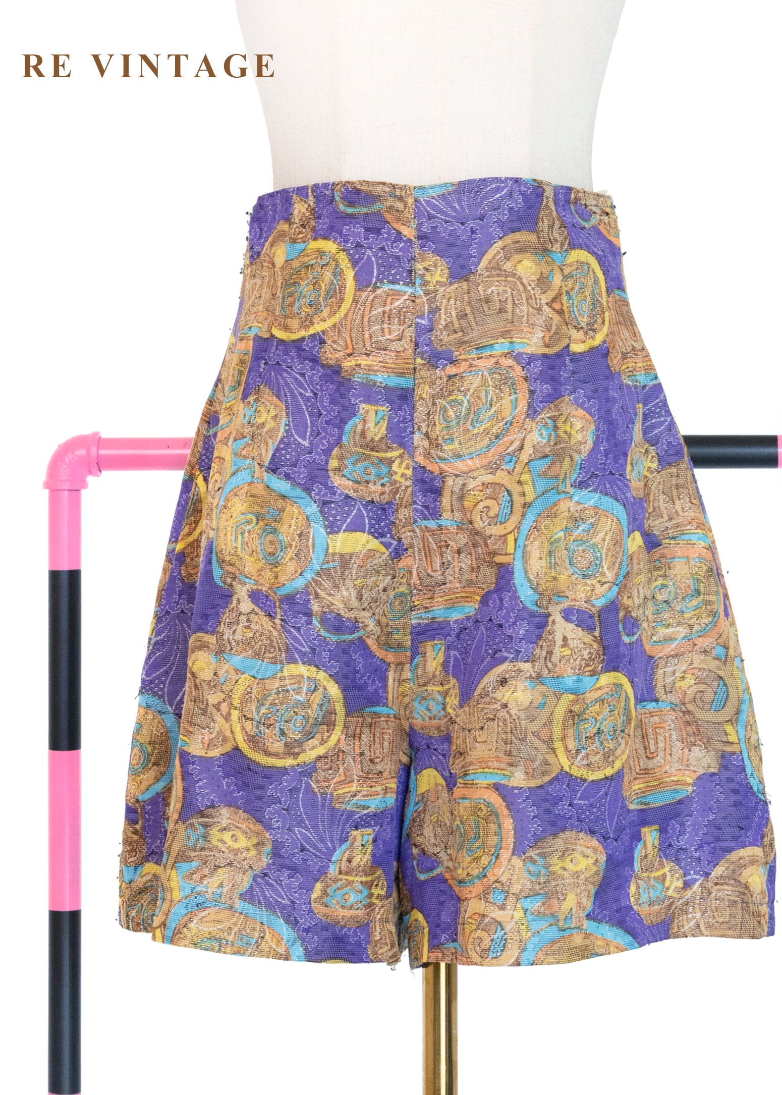 飽滿電光紫時空硬幣高腰短褲（25"）