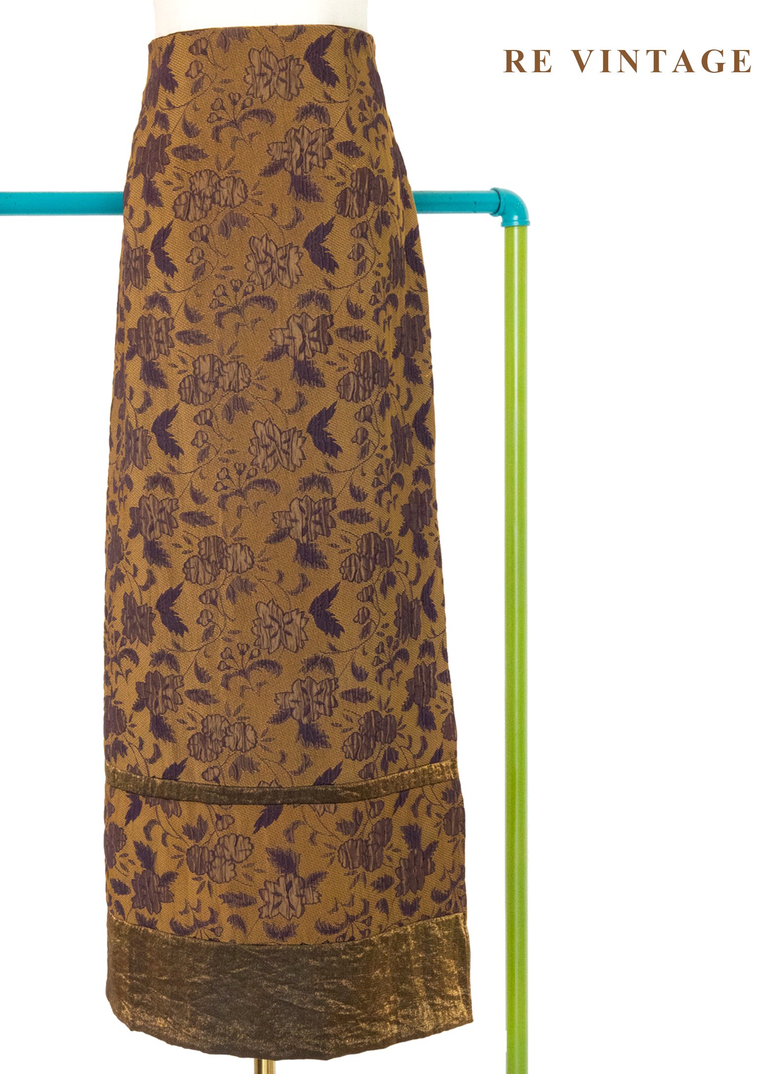 秋日神諭緹花拼接長裙（28"）