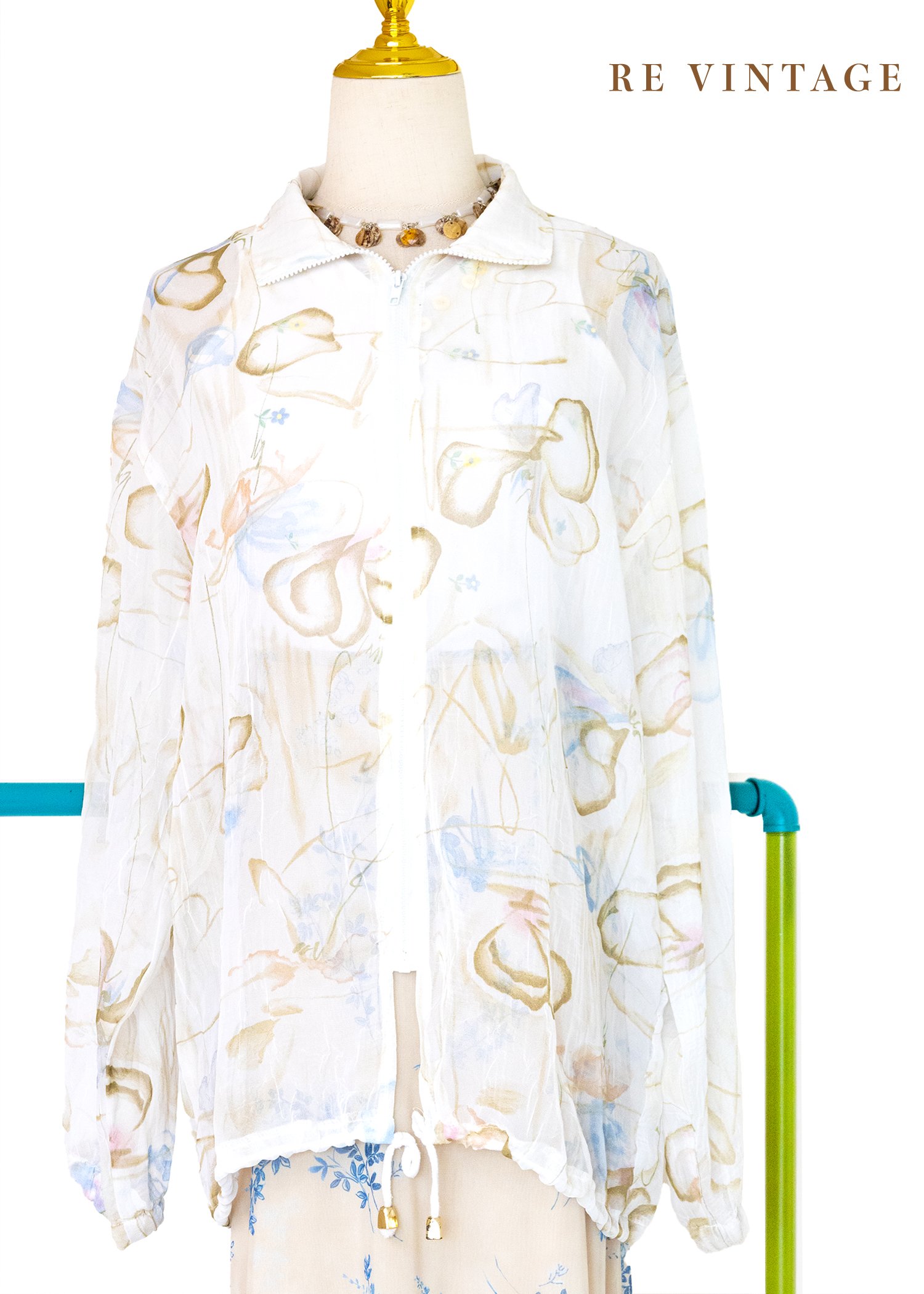 Blanc de Blanc 抽象印花透膚上衣外套