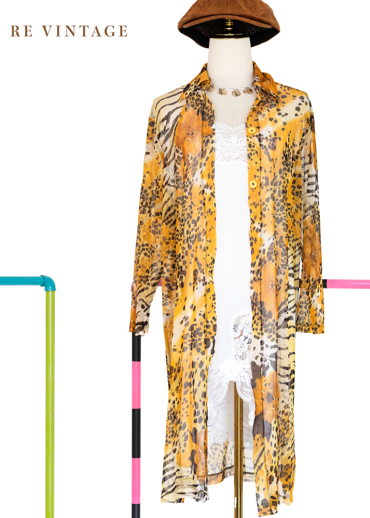 Walking Tiger 網紗長版三釦上衣