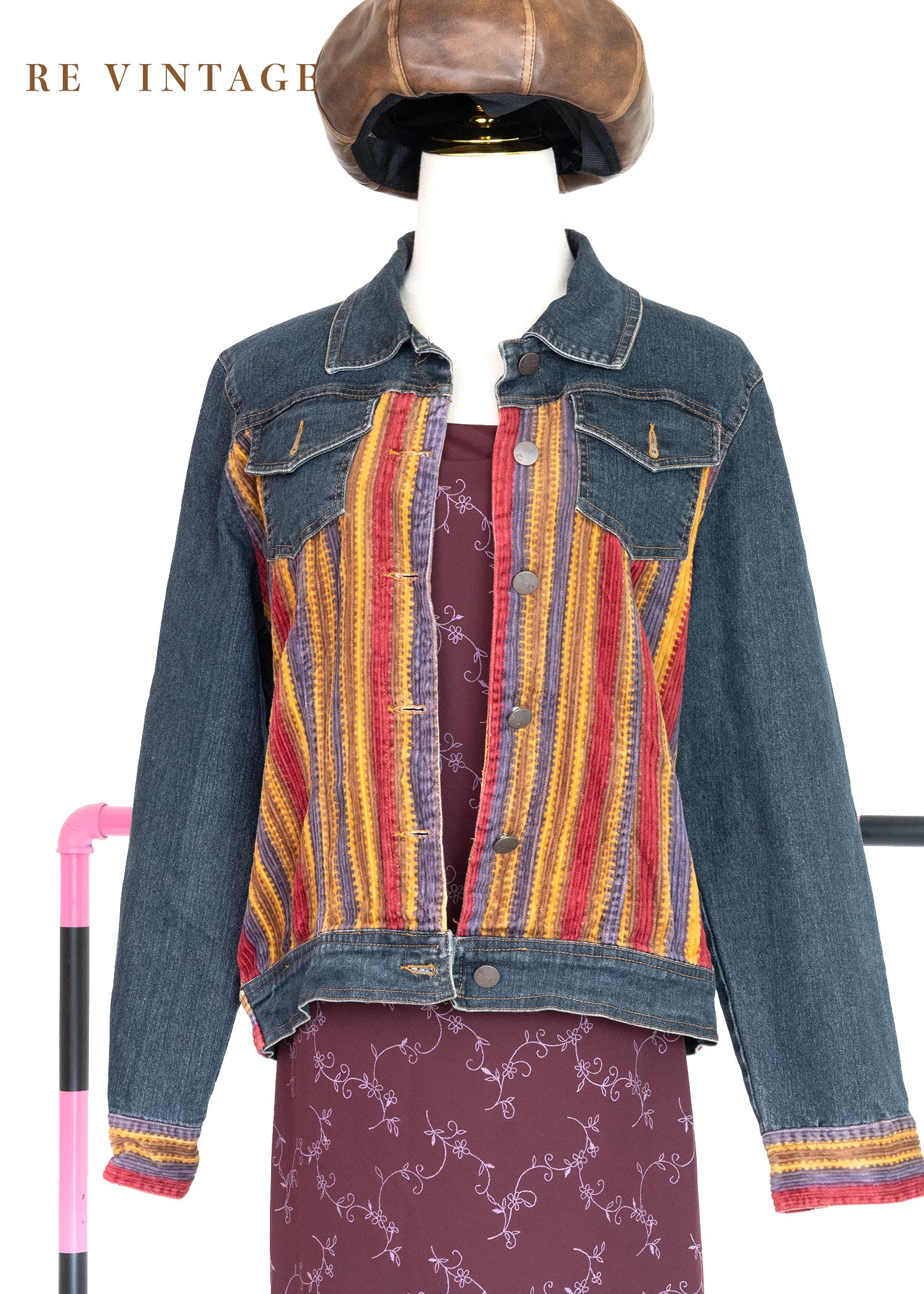 彩虹毛毛蟲牛仔外套