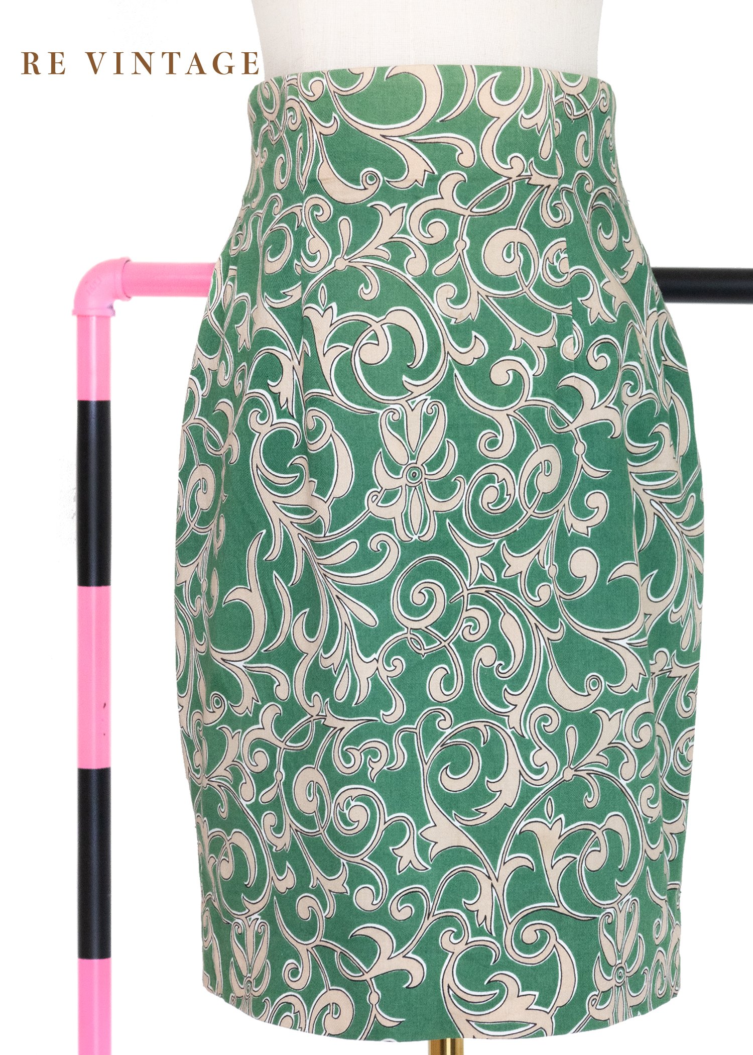 Elm Green 藤蔓高腰短裙（25"）